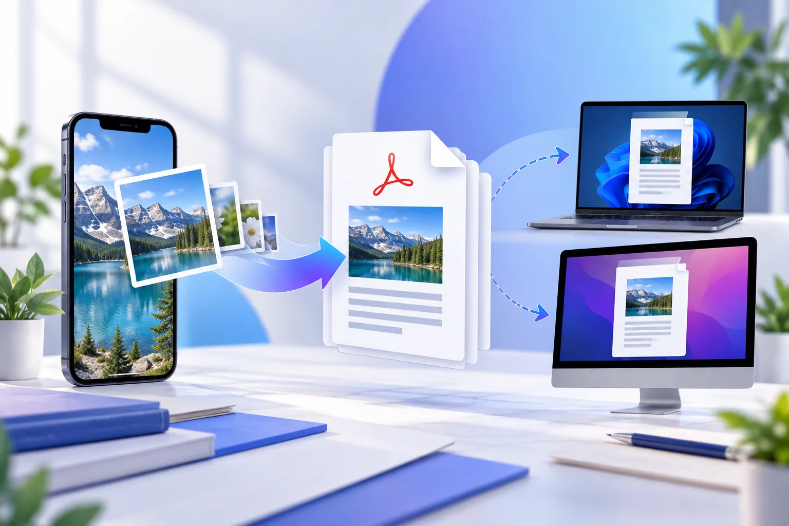 iPhone photos moving into a PDF that can be opened on phone, Windows, and Mac devices